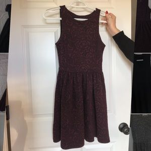 Maroon floral printed skater dress 🥀